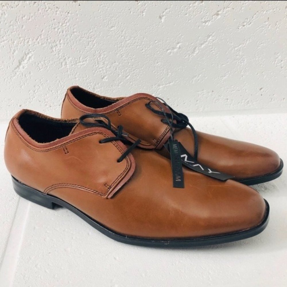 Andrew Marc Men's Shoes Leather Lace-Up Oxfords Brown Size 8 NWT $159.00